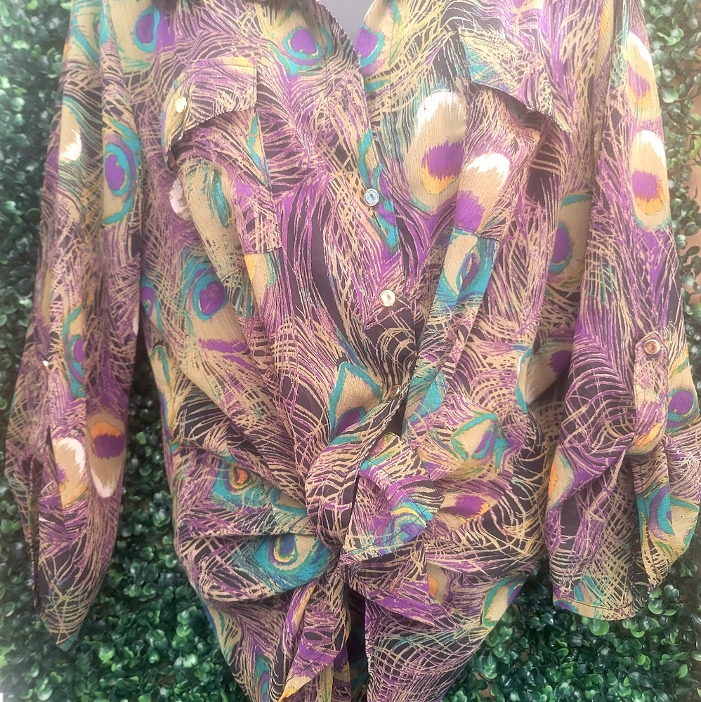 Sara Michelle peacock blouse
